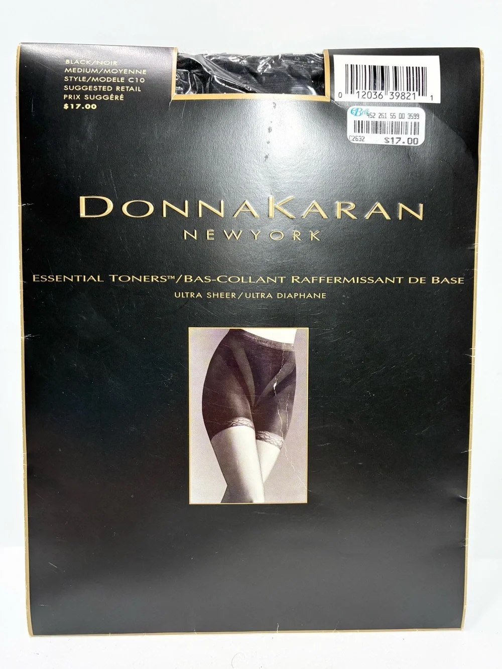 1997 Donna Karan USA MADE Essential Toners Ultra Sheer Pantyhose Black M Vintage